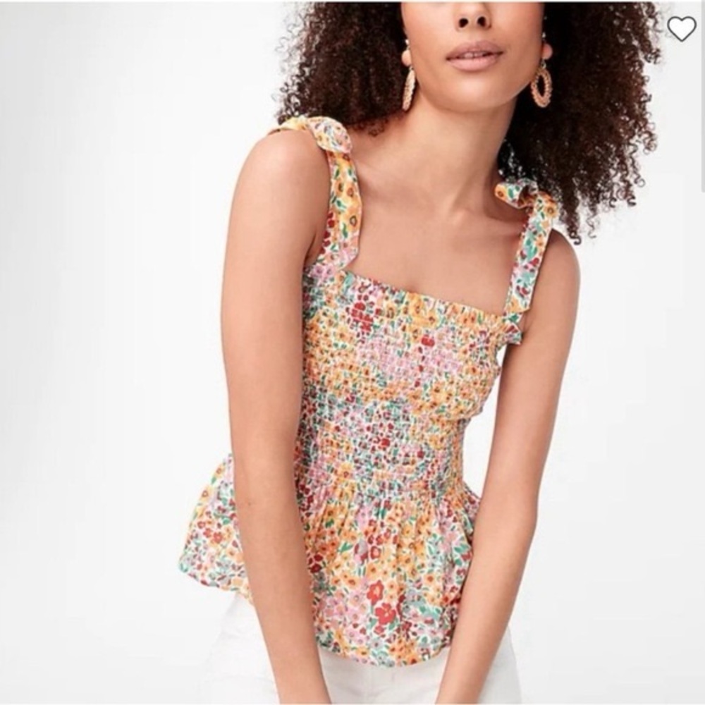 Jcrew Floral Smocked Top - Multicolor